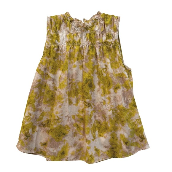 Joie Tops - Joie Womens Summer Porcelain Print Sleeveless Ruffle Neck Smocked Blouse Size‎ L